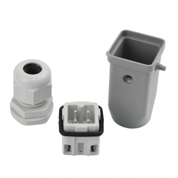 Industriesteckverbinder - Stecker 4 Polig 10A - Metall